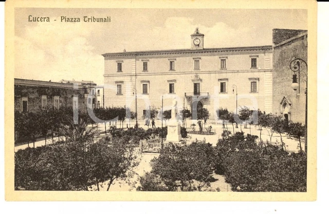 1920 ca LUCERA (FG) Veduta di piazza Tribunali *Cartolina postale FP NV