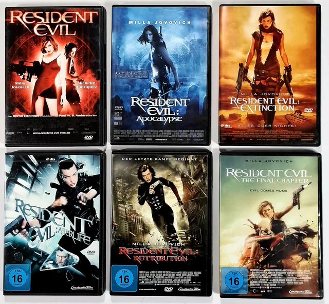 Evil Package DVD RESIDENT EVIL 1-6 German Original Package Apocalypse/Extinction ...
