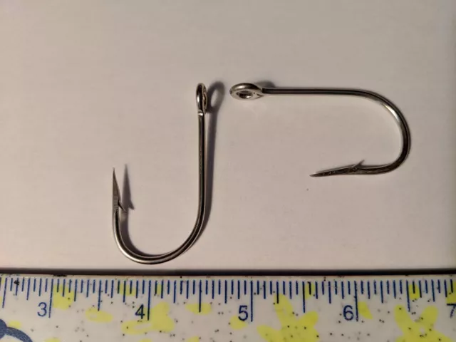 25 - 6/0 Eagle Claw Nickel Plated Siwash (Salmon) Hooks With