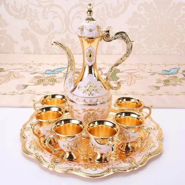 Juego de cafetera turca de colección, juego de té turco de 8 piezas