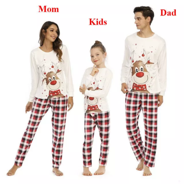 Christmas Pyjamas Family Matching Kids Adult Xmas Nightwear Pajamas Pjs Set 3