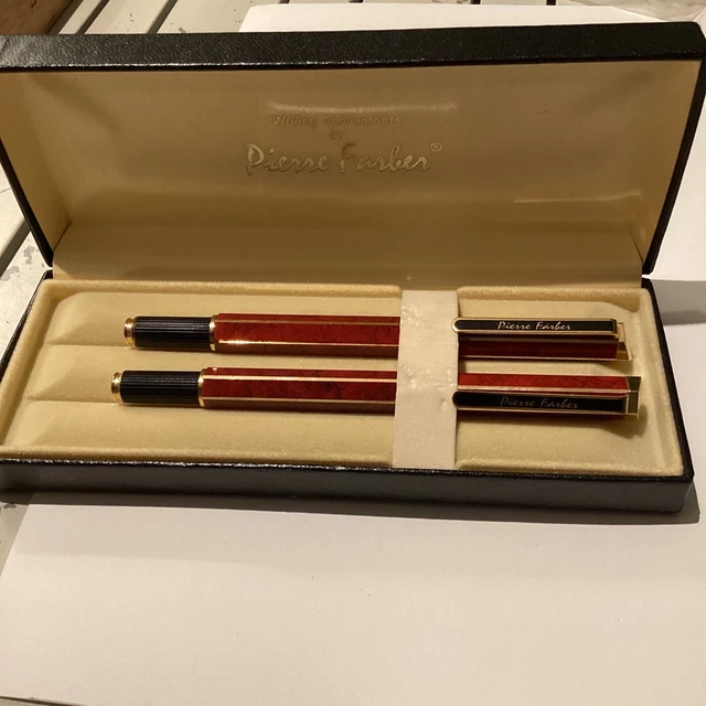VINTAGE BEAUTIFUL PIERRE FARBER PEN SET FOUNTAIN PEN /BALL POINT- Nr. MINT.