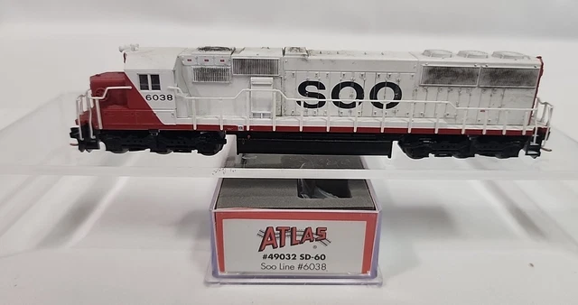 Atlas 49032 N Scale SD60 Soo Line #6038 - Weathered with DCC Decoder