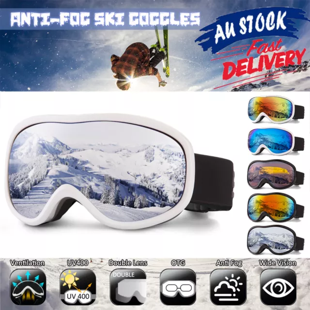 Ski Snow Snowboard Goggles Sunglass Surfing Anti-fog Anti-UV Wind Dust Jet AU