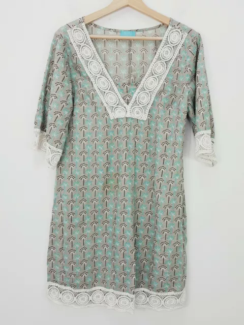 [ FIREFLY ] Womens Patterned Short Sleeve Tunic Kaftan Top | Size L or AU 14