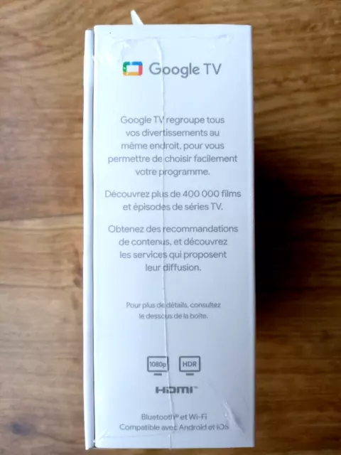 GOOGLE CHROMECAST avec Google TV Full HD Media Streaming HDMI Dernière Version 4 3