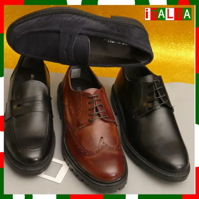 SCARPE UOMO pelle classiche eleganti MOCASSINO stringate artigianali italiane