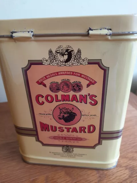 VINTAGE COLMAN"s MUSTARD TIN BY APPOINTMENT  TO HER  MAJESTY  QUEEN ELIZABETH 11
