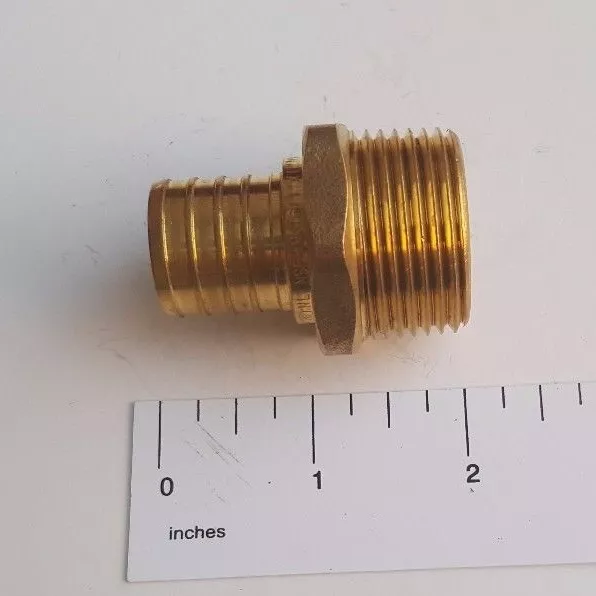 1 Pc. 1" Pex X 1" Male Npt Threaded Adapter Brass Crimp Fitting Lead Free