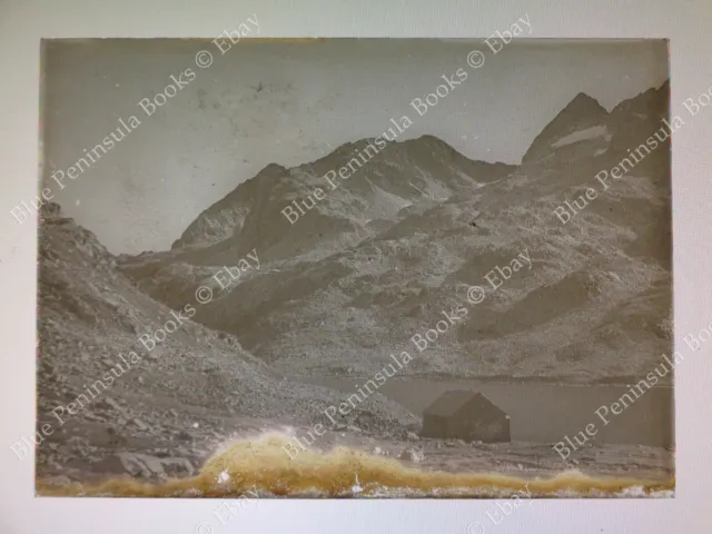 Grande Plaque de Verre 13x18cm PHOTO ANCIENNE Positif Vue Paysage Montagne