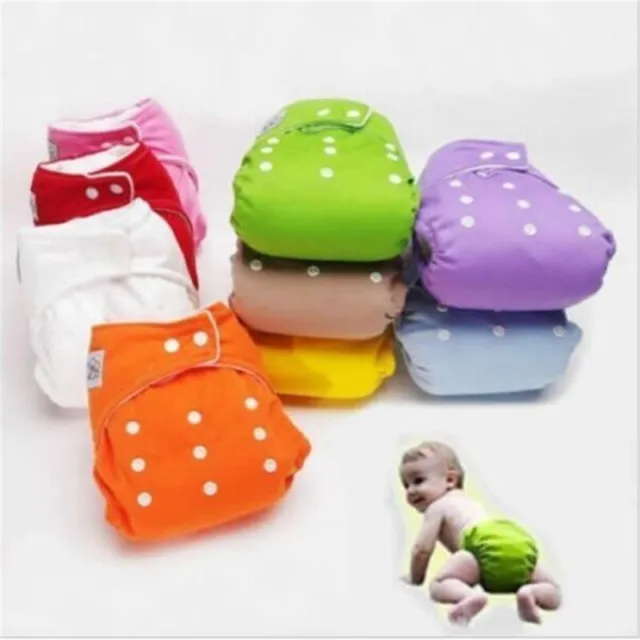 1PC Baby Washable Cloth Diaper Adjustable Reusable Solid Diaper Cover Wholesale 6