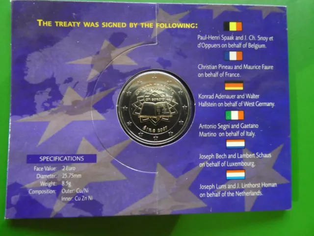 Irland, 2 Euro, 2007, Römische Verträge, Blister/Coincard