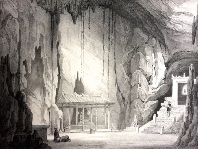 Bichebois, D'après Touanne - Grotte Et Pagode Cochinchine - Benard Et Frey 1837