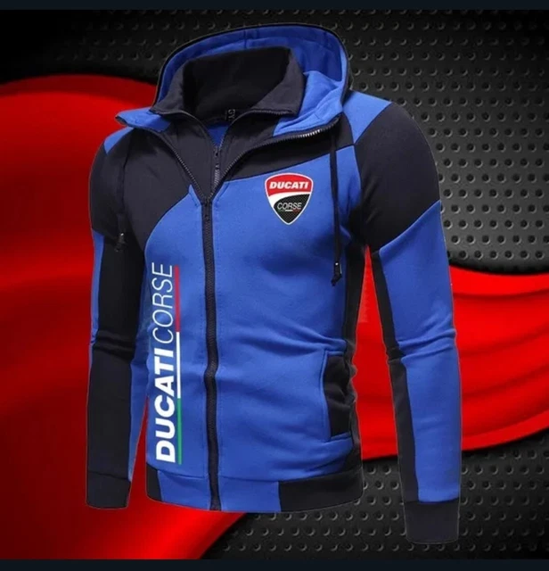Felpa In Pile Uomo Con Cappuccio Doppia Cerniera Ducati Corse.tg.xl