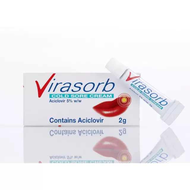Virasorb Cold Sore Cream 2g 5% Cold sores of lip Virus Treatment - UK Seller