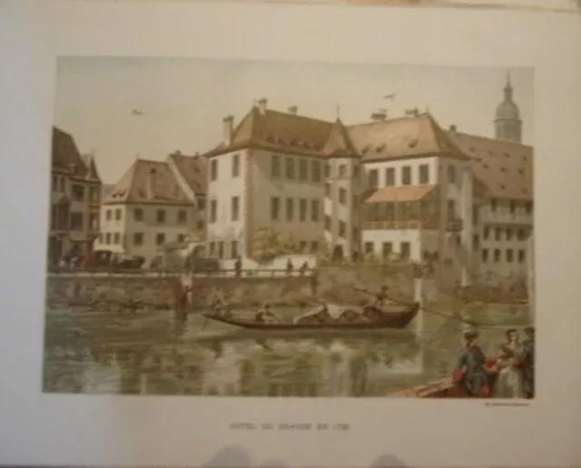 Gravure 1894 De Schweitzer Strasbourg Hotel Du Dragon En 1725