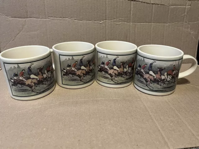 Vintage Ralph Lauren Polo Thoroughbred Horse 12 Oz Mugs Cups 1978 Set of 4