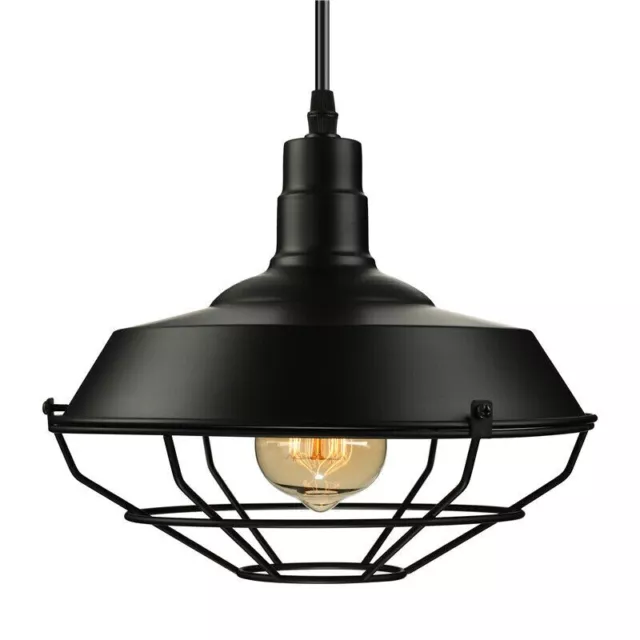 Vintage Rustic Industrial Barn Cage Pendant Light Farmhouse Ceiling Lamp Fixture