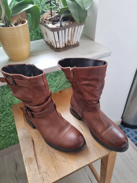 Bottine Cuir Marron T38 Fourree