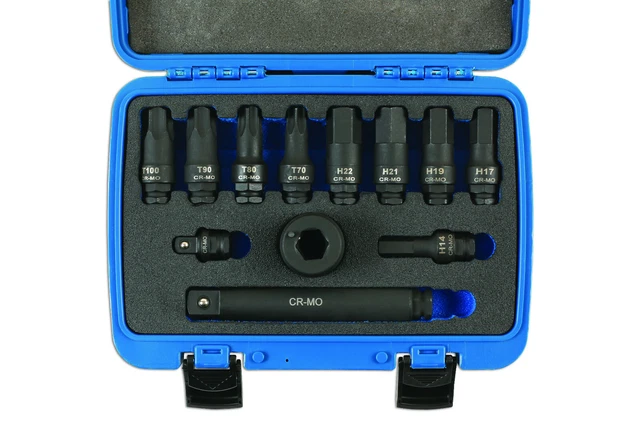 Set punte per impatto aria HGV resistenti Star Torx Hex Allen 3/4 unità set 12 pz