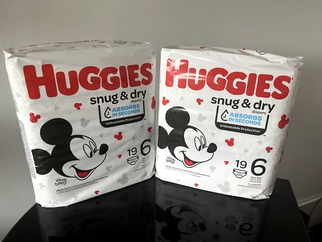 BNIP - Huggies Snug & Dry Baby Diapers Size 6 Lot of Two/2