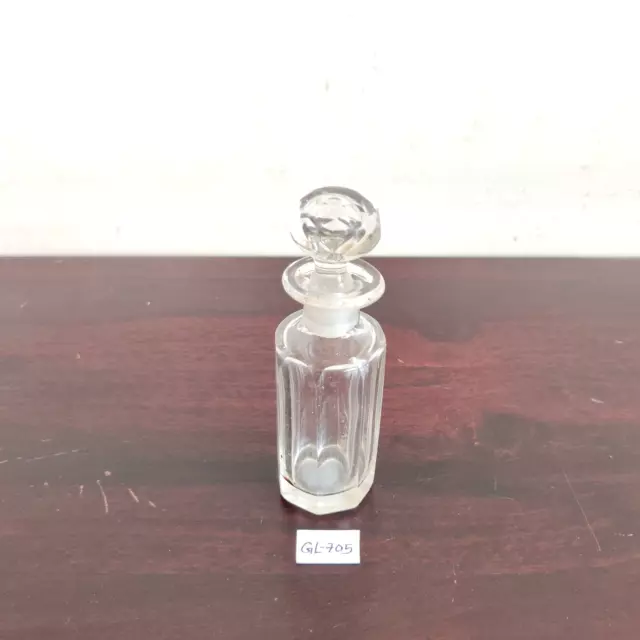 Vintage Clear Glass Perfume Bottle Old Decorative Collectible GL705