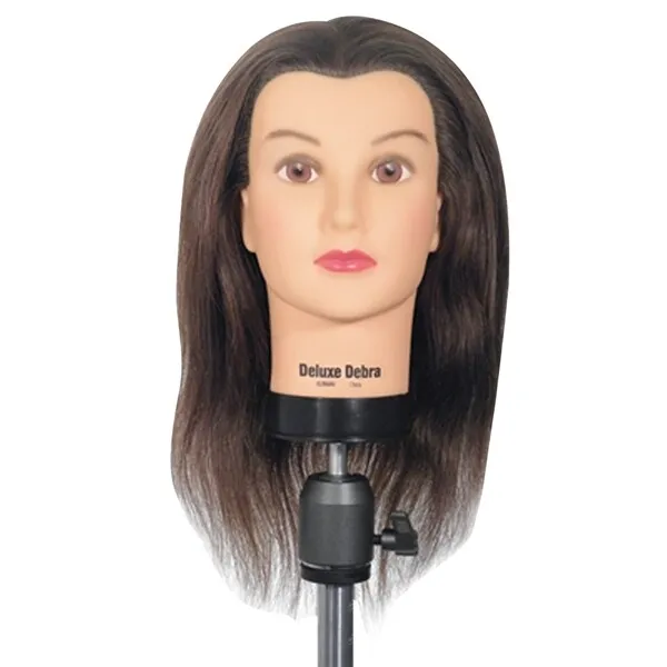 2 DEBRA D804 - Mannequin Head by Celebrity Human Hair W/Clamp Used Lot 2E