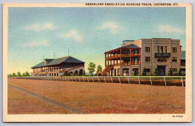 Lexington Kentucky~Keeneland Association Running Track~Vintage Linen Postcard