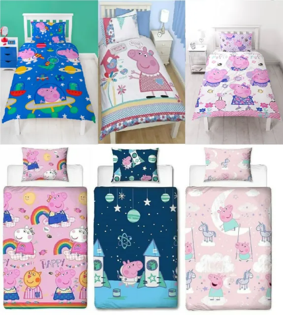 Peppa Pig Duvet Cover Set 2-in-1 Reversible Design Kids Bedding Bedroom