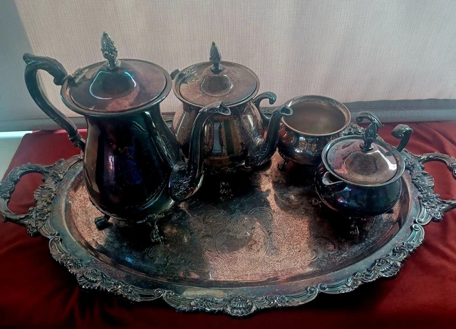 Vintage E.P.C.A. Bristol Silverplated by Poole Tea Set, 5 Piece set