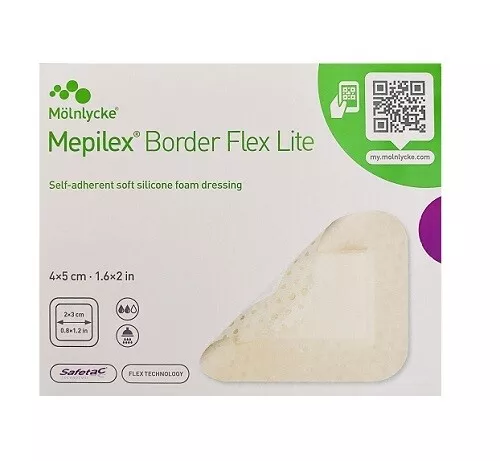 * Mepilex Border Flex Lite 4cm x 5cm 10 Foam Adhesive Dressings