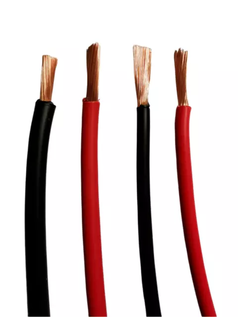 6mm2 50 A Amps Flexible PVC Black Red Battery Cable Wire 1-100M Length