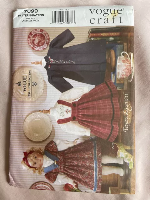 Vogue Craft Pattern 7099 18" Doll Heirloom Clothes Teresa Layman Designs Uncut