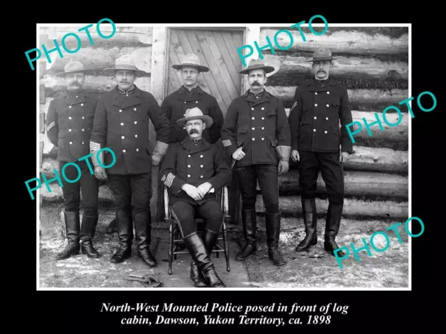OLD 8x6 HISTORIC PHOTO OF NORTH WEST MOUNTED POLICE DAWON YUKON c1898