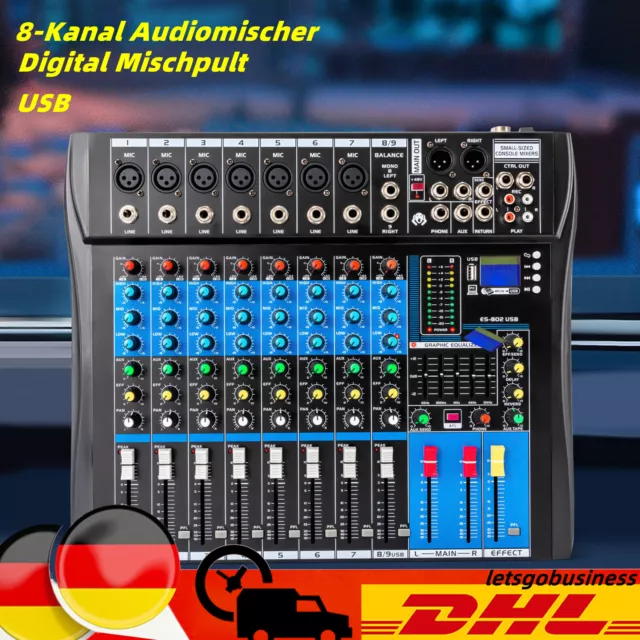 8 Kanal Audio Mixer Mischpult Mit USB Dj f r Karaoke DigitalAudio Mixer