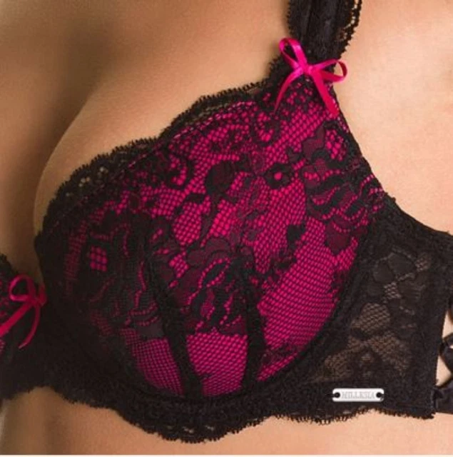 Soutien-gorge Push-up Millesia Seduction Fushia Et Dentelle Noire - Avec Armatures, Taille M