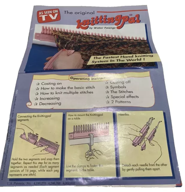 Knitting Pal by Walter Palange Hand Knitting Loom Kit System Vintage 1997