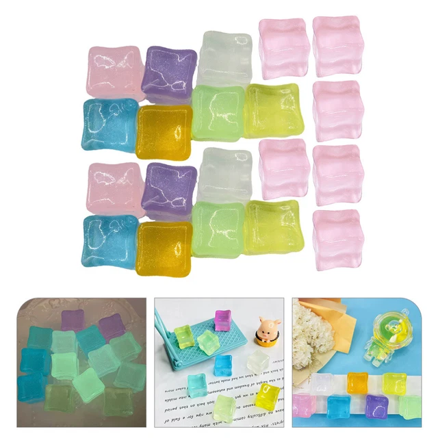 20 piezas Cubo de hielo falso hogar accesorios de fotografía de cubo de hielo decorativos