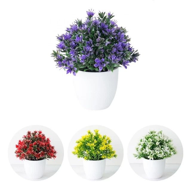 Bonsái de flores falsas duradero en maceta artificial hermosa flor