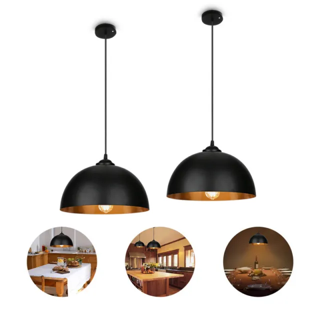 2x LED Pendelleuchte Küche Hängelampe Industrie Retro E27 Decke Leuchte Metall