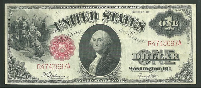 United States 1 Dollar 1917 FR# 39 Legal Tender Note US Banknote Paper Money