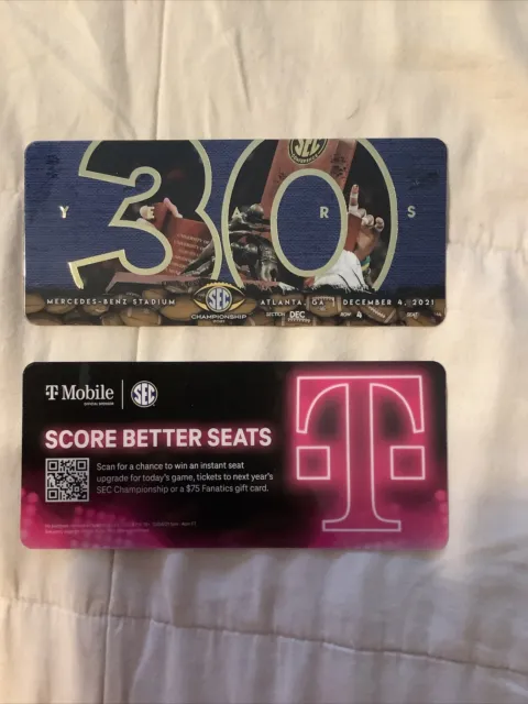 2021 SEC Championship Game Commemorative Tickets, Alabama Football, TWO Tickets