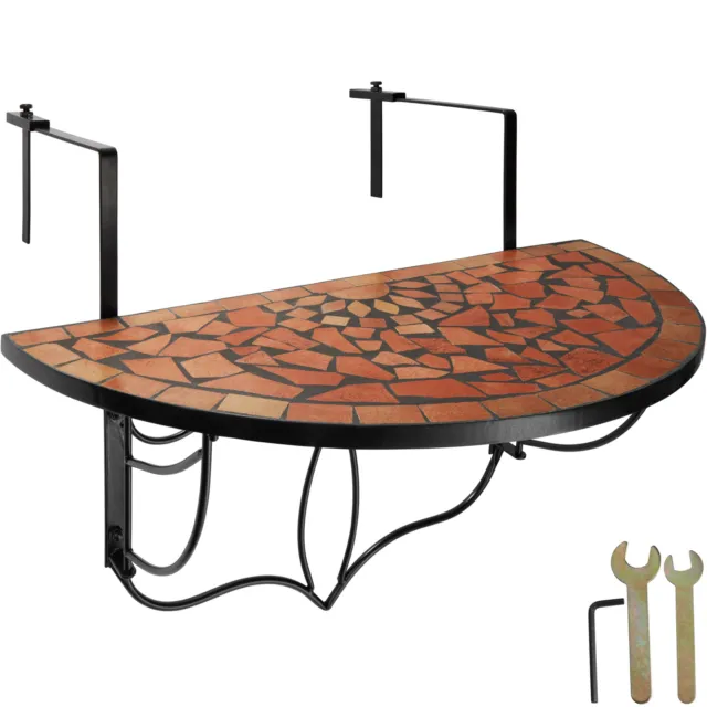 Table de balcon mosaïque pliante Rabattable Table suspendue Table Murale Terre