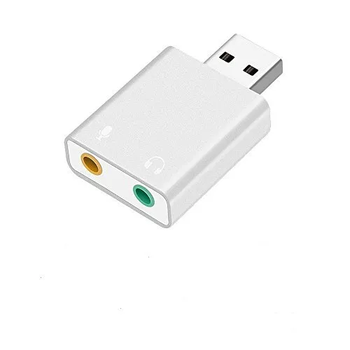 Asbter USB Port Analogique 7.1CH Mini USB Carte Son Carte Son USB à 3.5mm Femal