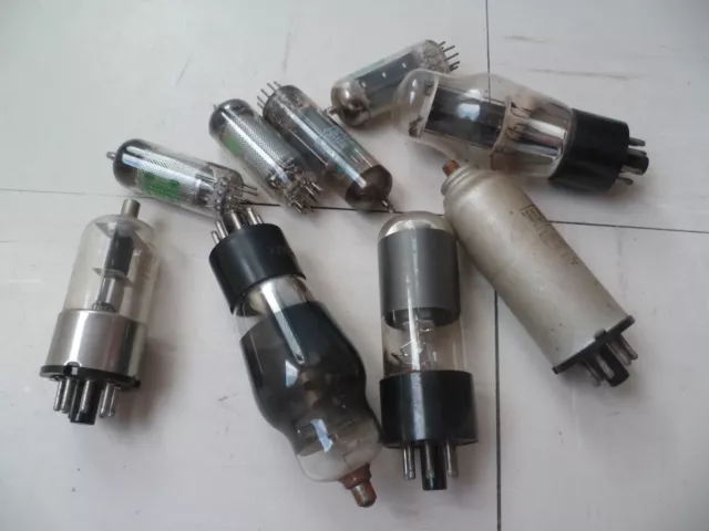 Lot 9 lampes tubes vintage TSF radio valve