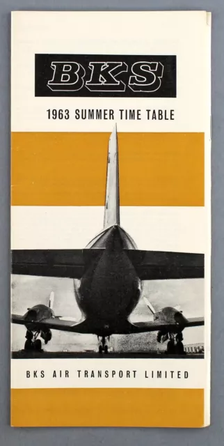 Bks Air Transport Airline Timetable Summer 1963