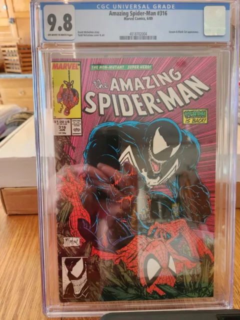 Marvel Comics Amazing Spider-Man #316 1989 Cgc 9.8 Ow / Wp Venom Black Cat