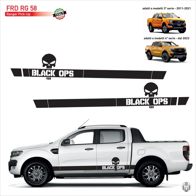 2 Autocollants Portes Latérales Ford Ranger Crane Punischer 4x4 – Stickers Tuning Auto