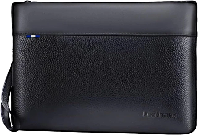 Pochette Da Polso In Ecopelle - Borsello Uomo/Donna 12x20x7 Cm, Con Cinturino, Ideale Per Viaggi E Porta Oggetti - Foto 11