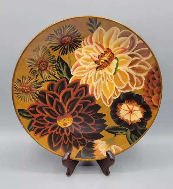 Vintage Raymond Waites Hand Painted Floral Flower Decorative Art Plate 10"